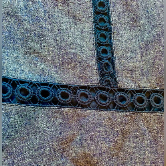 Blue Linen Skirt (L) - Picture 6 of 6
